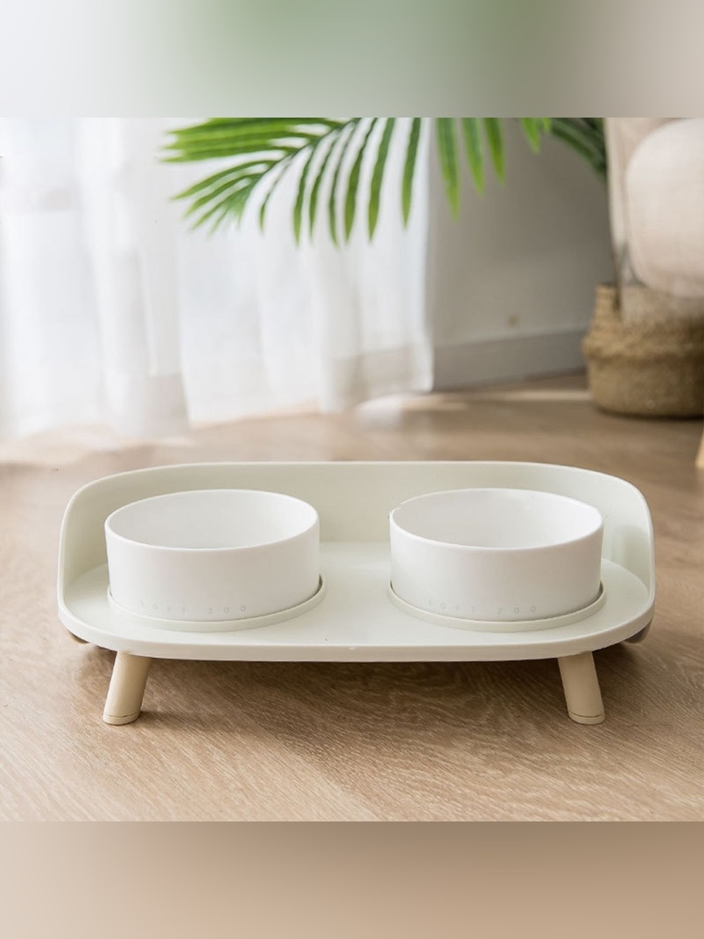 NEW IN BOX HANAMYA Dog & Cat Bowl, White